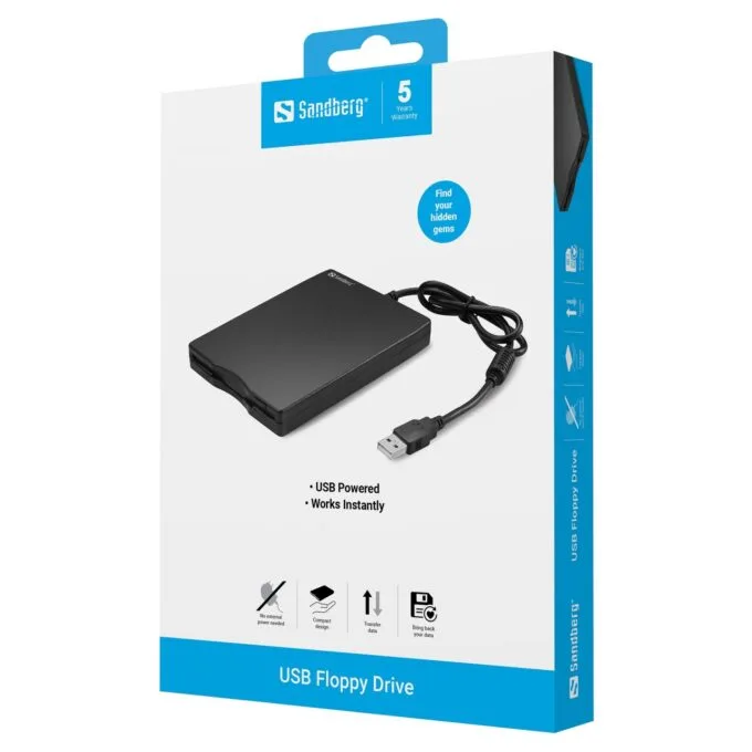 Sandberg USB Floppy Mini Reader 133-50 USB 2.0 External — image 3