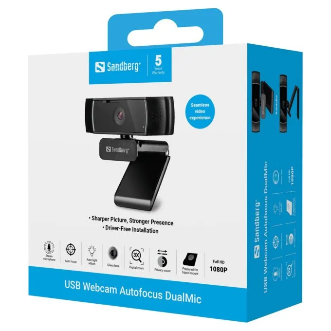 SANDBERG USB Webcam Autofocus DualMic — image 7