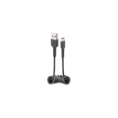 SBS Lade- Datenkabel USB-A auf USB-C 17cm bis 50cm Spiralkabel schwarz