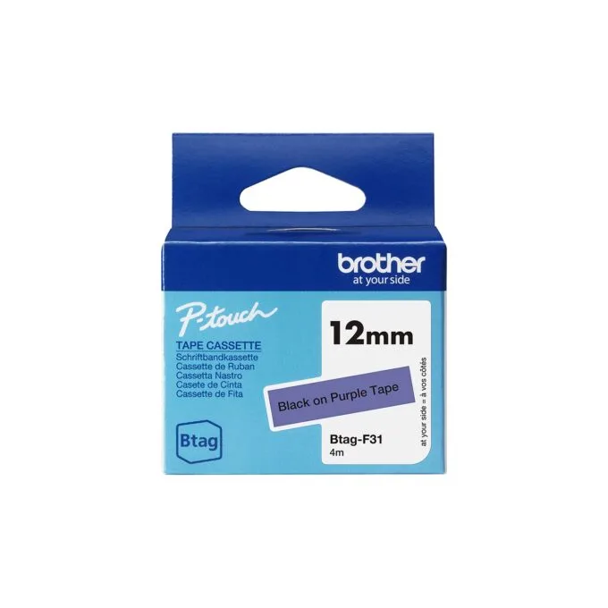 Schriftband Brother 12mmx4m schwarz lila BTAG-F31 — image 1