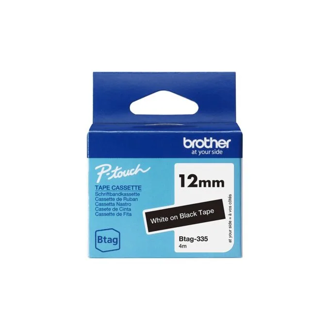 Schriftband Brother 12mmx4m weiß schwarz BTAG-335 — image 1