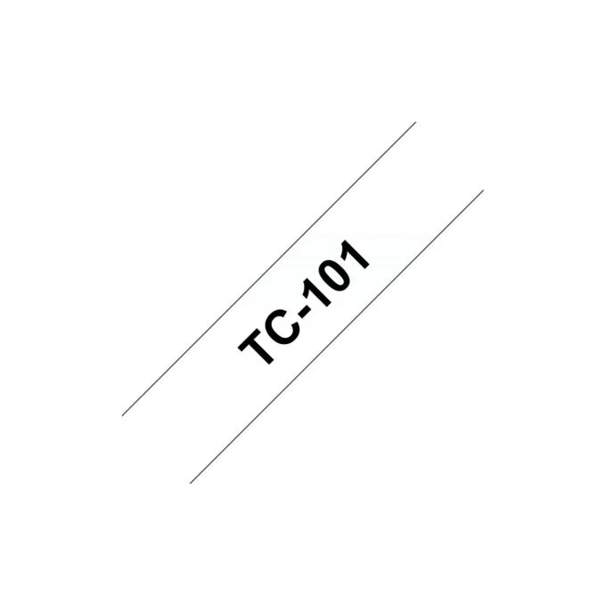 Schriftbandkassette Brother 12mm farblos schwarz TC101 — image 1
