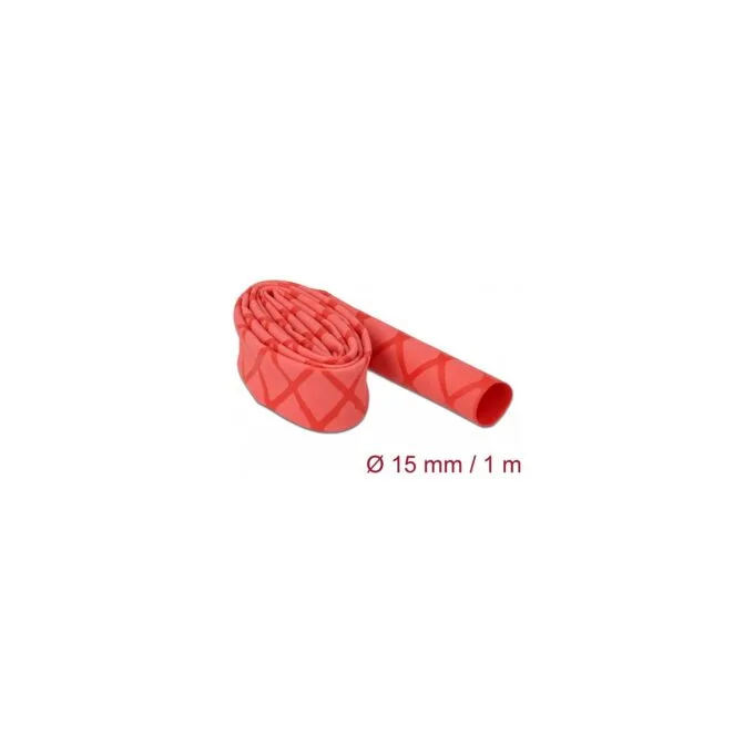 Schrumpfschlauch X-Muster rutschfest 1 m x 15 mm rot — image 1