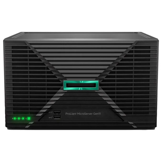 Server HPE ProLiant MicroServer Gen11 Tower Xeon-E 6325P 4-Core 3.5GHz 1x32GB-U 4xLFF Non Hot Plug 2x4TB HDD 180W Server — image 1