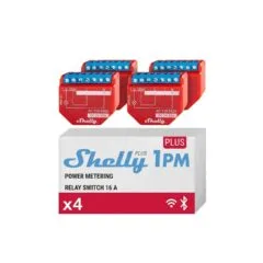 Shelly Relais '1PM Gen4 4er Pack' max 16A 1 Kanal Messfunktion WLAN Matter Zigbee Bluetooth