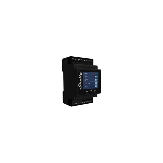 Shelly Relais 'Pro 4PM' WLAN LAN Max. 40A 4 Kanäle 1 Phase Messfunktion BT DIN-Rail — image 1