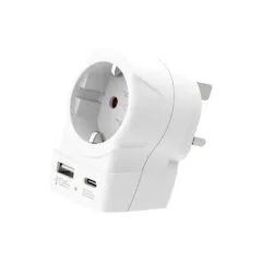 SKROSS Länderstecker Europe to UK USB AC20PD wei