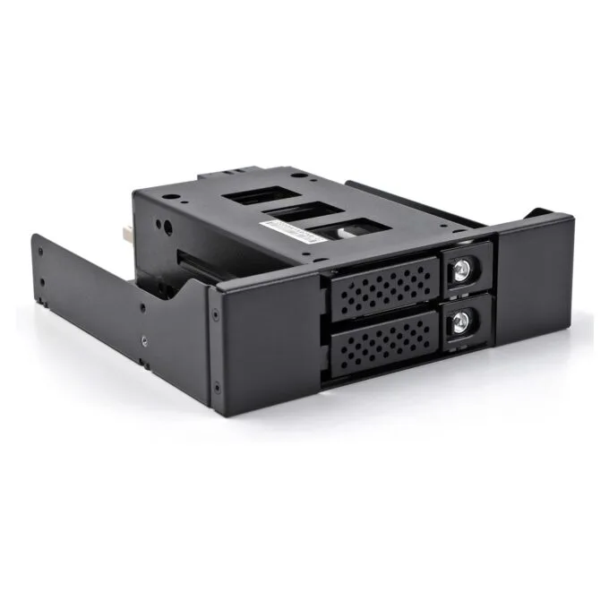 Slim Bay Wechselrahmen für 2 x 2.5? U.2 NVMe SSD mit 5.25? Rahmen — image 1
