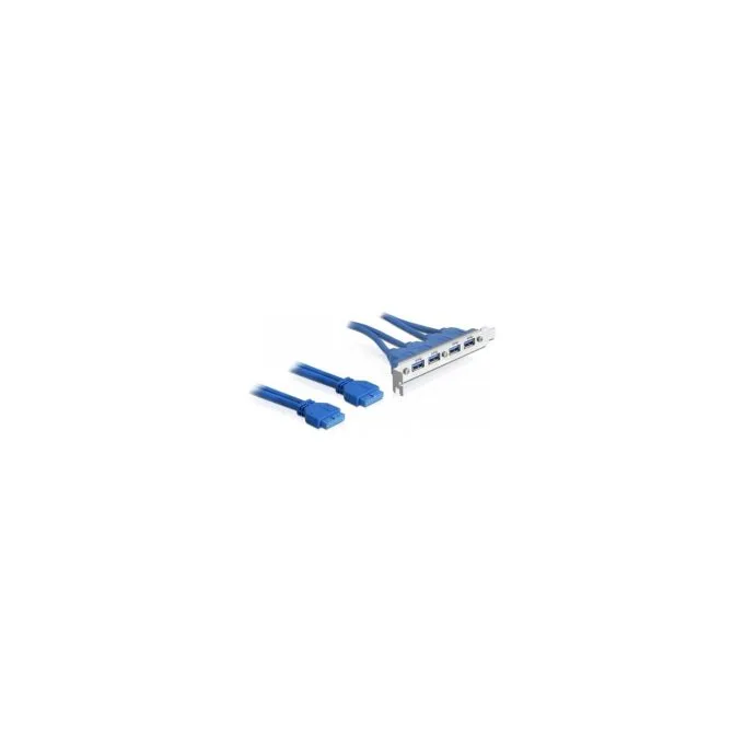 Slotblech USB 3.0 Pin Header 19 Pin 2 x intern to 4 x USB 3.0-A Buchse extern — image 1