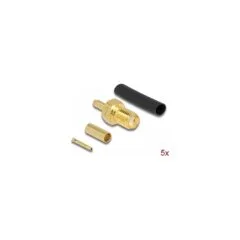 SMA Buchse zum Crimpen RG-174 RG-316 mit passendem Schrumpfschlauch - 5 Stück