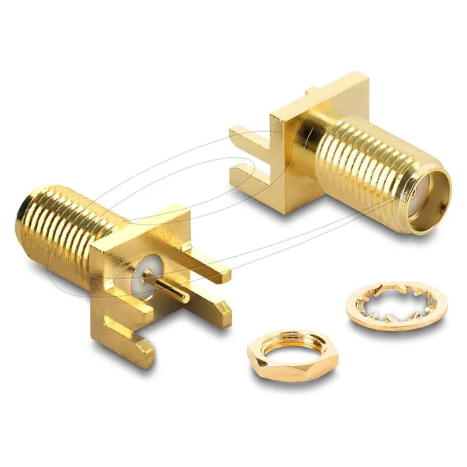 SMA End-Launch-Buchse gerade an Leiterplatte bis 1.7 mm Gewindelänge 9 mm — image 1