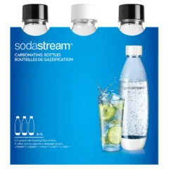 SodaStream Zubehör PET Flasche 3-Pack schwarz weiß