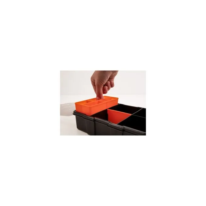 Sortimentsbox mit 11 Fächern 220 x 155 x 60 mm orange schwarz — image 3
