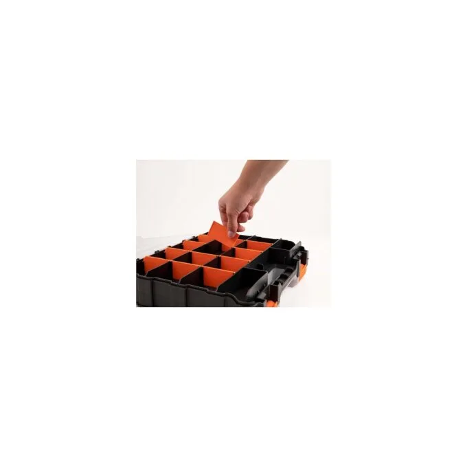 Sortimentsbox mit 34 Fächern 320 x 270 x 80 mm orange schwarz — image 4