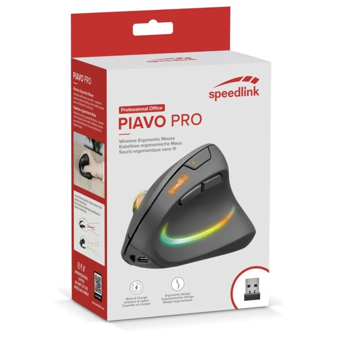 Speedlink Maus PIAVO PRO. Illuminated Rechargeable Vertical retail — image 8