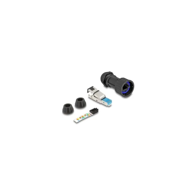 Stecker feldkonfektionierbar Cat.6A mit Durchführungskupplung passend für Delock Artikel 67047 und 67048 IP68 staub- ... — image 2