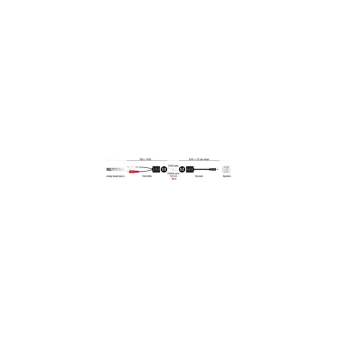 Stereo Audio Extender RJ45 Buchse zu 3.5 mm Klinkenstecker und RJ45 Buchse zu 2 x Cinch Stecker Cat.5 bis 50 m Set 2 ... — image 3