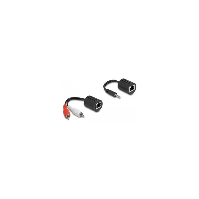 Stereo Audio Extender RJ45 Buchse zu 3.5 mm Klinkenstecker und RJ45 Buchse zu 2 x Cinch Stecker Cat.5 bis 50 m Set 2 ... — image 1