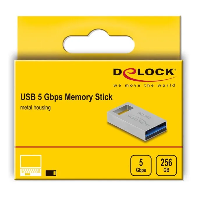 STICK HUB DELOCK USB 5 Gbps Speicherstick 256GB - Metallgehuse — image 3