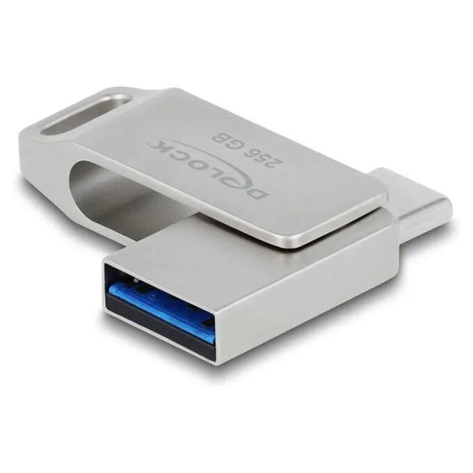 STICK HUB DELOCK USB 5 Gbps USB-C + Typ-A Speicherstick 256GB - Metallgehuse — image 1