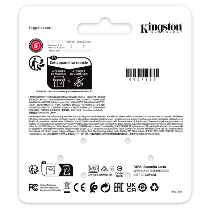STICK KINGSTON 128GB DataTraveler SE9 G3 - Dark Nickle — image 5