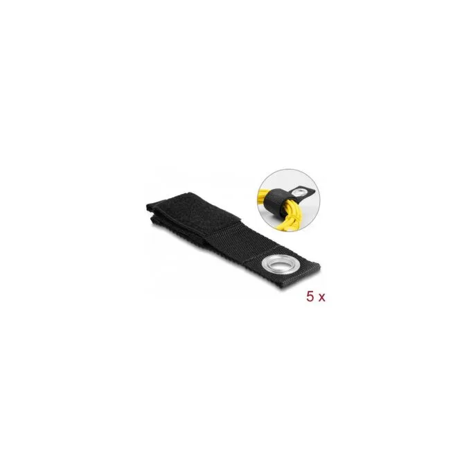 Strapazierfähiger Klettgurt mit Befestigungsöse L 260 x B 38 mm schwarz 5 Stück — image 2