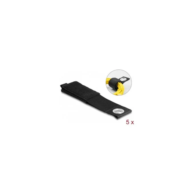 Strapazierfähiger Klettgurt mit Befestigungsöse L 435 x B 50 mm schwarz 5 Stück — image 2