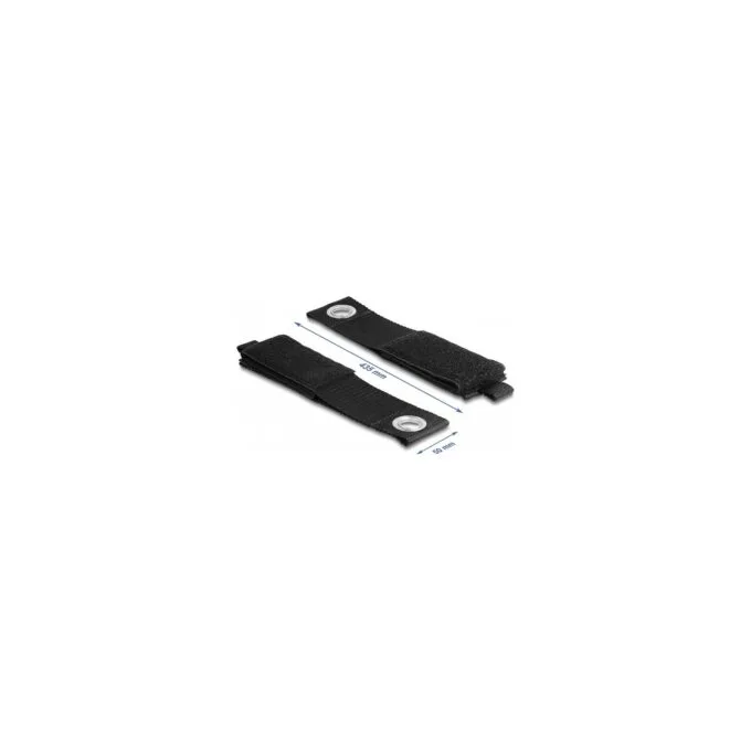 Strapazierfähiger Klettgurt mit Befestigungsöse L 435 x B 50 mm schwarz 5 Stück — image 3