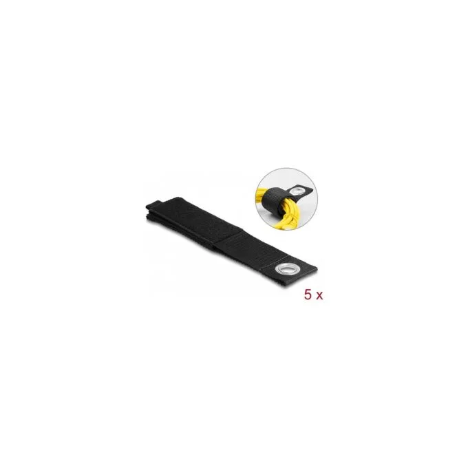 Strapazierfähiger Klettgurt mit Befestigungsöse L 508 x B 50 mm schwarz 5 Stück — image 2