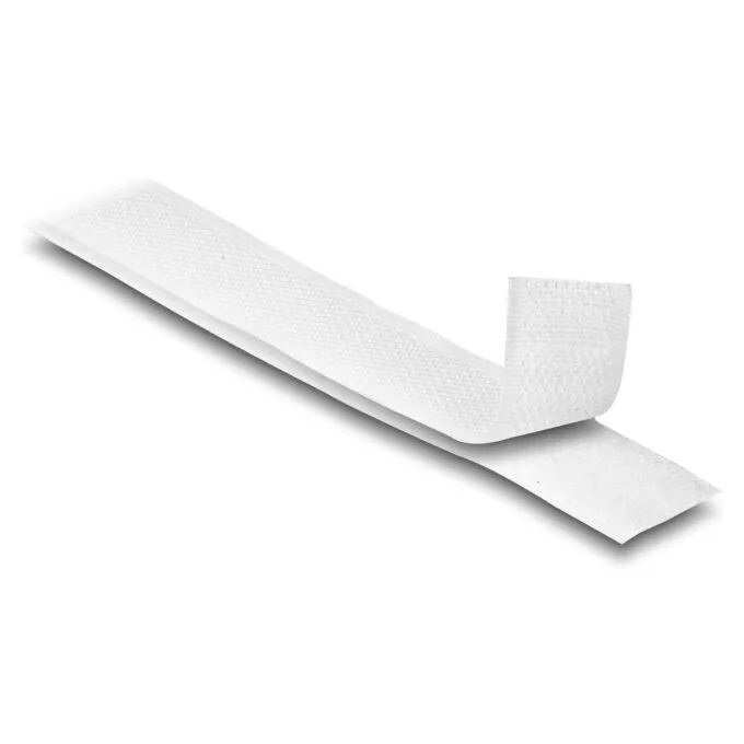 Strapazierfähiges Klettband mit Haft- und Flauschband L 15 m x B 20 mm weiß — image 1