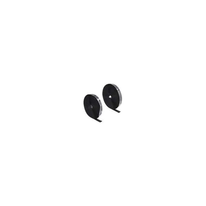 Strapazierfähiges Klettband selbstklebend mit Haft- und Flauschband L 15 m x B 25 mm schwarz — image 1