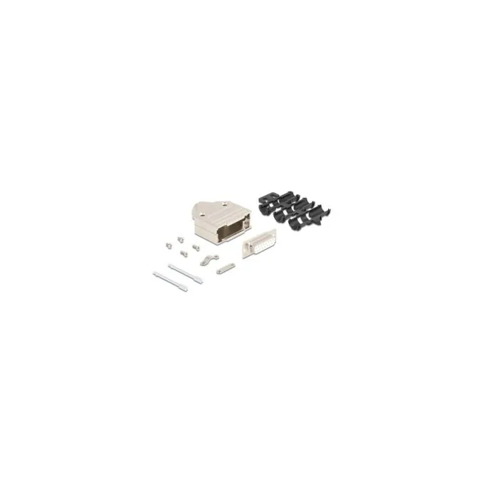 Sub-D Steckergehäuse 15 Pin aus Metall inklusive Steckerverbinder Buchse und Montagematerial — image 1