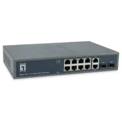 Switch 10x GE GEP-1221 2xGSFP 19' 150W 8xPoE+