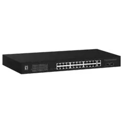 Switch 24x GE GEP-2841 2xGSFP 19' 370W 24xPoE+
