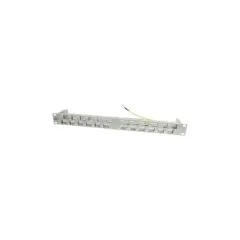 Synergy21 Keystone. Modulträger. 19Patchpanel für 24xTP-Modul. 1HE(t 96mm) 45Grad Schrägauslass. Lichtgrau