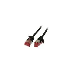 Synergy21 Patchkabel RJ45, CAT6 250Mhz, 0,5m schwarz, U FTP, slimline rund d3,6mm,