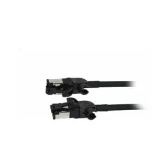 Synergy21 Patchkabel RJ45, CAT6A 500Mhz, 3m, schwarz, S FTP, slimline rund d4,5mm, TPE LSZH(Superflex), AWG28, mit C...