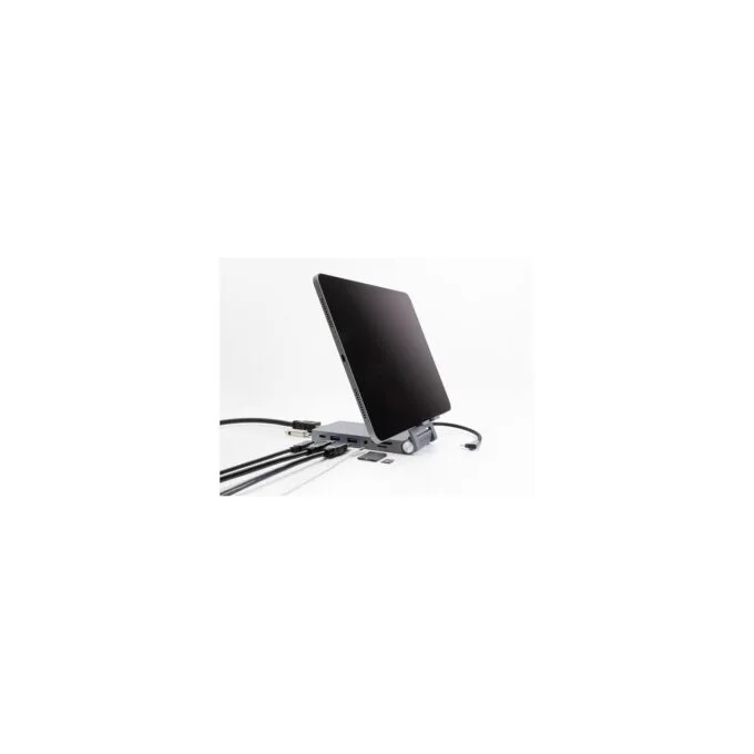 Tablet und Notebook Dockingstation 4K mit integrierter Halterung - HDMI USB Hub SD Micro SD PD 3.0 - klappbar — image 5