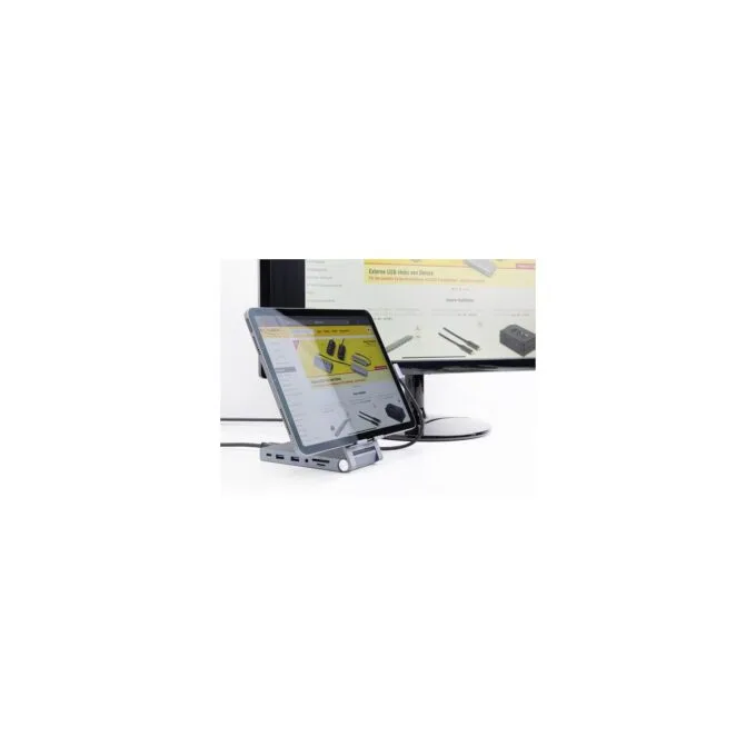 Tablet und Notebook Dockingstation 4K mit integrierter Halterung - HDMI USB Hub SD Micro SD PD 3.0 - klappbar — image 6