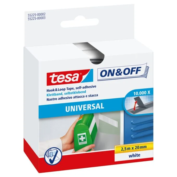 Tesa Klettklebeband 2.5m x 20mm on&off wei 55225 — image 1