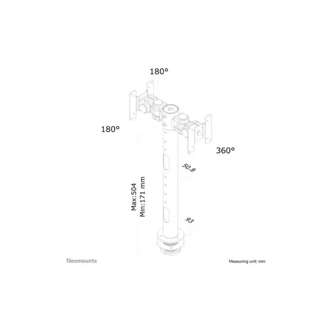 Tischhalterung für zwei Flachbildschirme bis 30' (76 cm) 10KG FPMA-D050DBLACK Neomounts — image 7