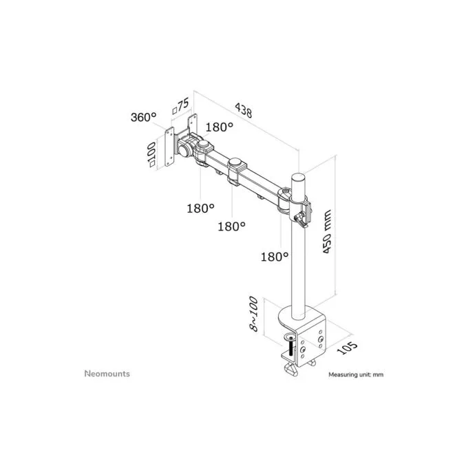 Tischhalterung für Flachbildschirme bis 30' (76 cm) 10KG FPMA-D960 Neomounts — image 6