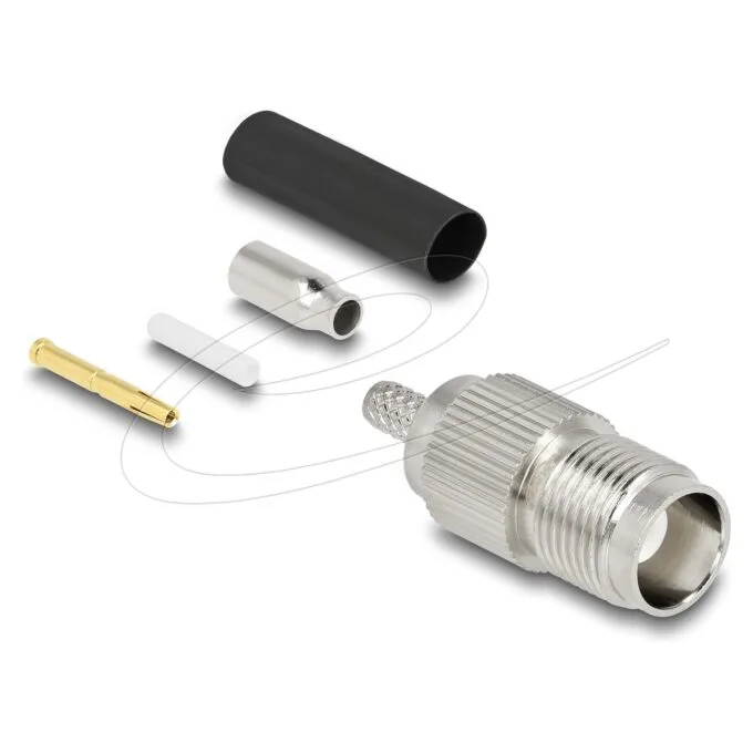 TNC Buchse zum Crimpen RG-174 RG-316 mit passendem Schrumpfschlauch — image 1