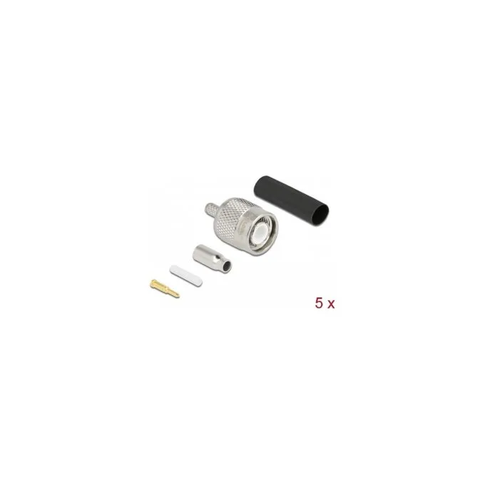 TNC Stecker zum Crimpen RG-174 RG-316 mit passendem Schrumpfschlauch - 5 Stück — image 1