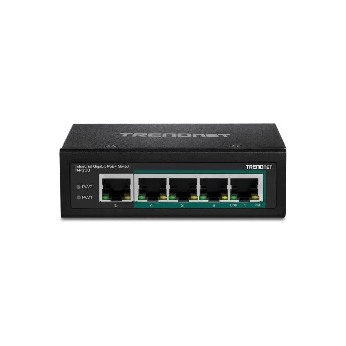 TRENDnet 5-Port Industrieller Gigabit PoE+ DIN-Rail-Switch — image 2