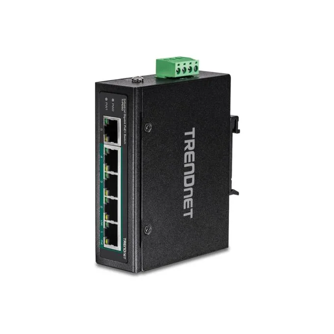 TRENDnet 5-Port Industrieller Gigabit PoE+ DIN-Rail-Switch — image 1