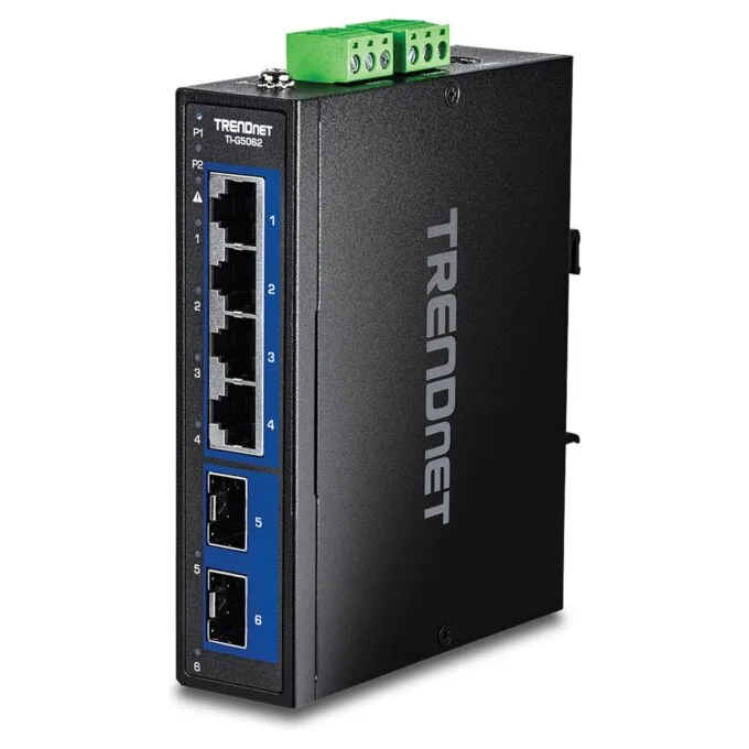 TRENDnet TI-G5062 Industrial DIN-Rail Switch 6-Port 2.5G mit 10G SFP+ Ports — image 1