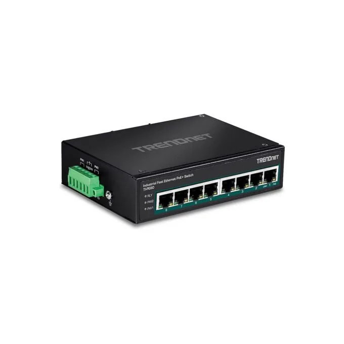 TRENDnet TI-PE80 Industrial Fast Ethernet PoE+ DIN-Rail Switch 8-Port — image 2