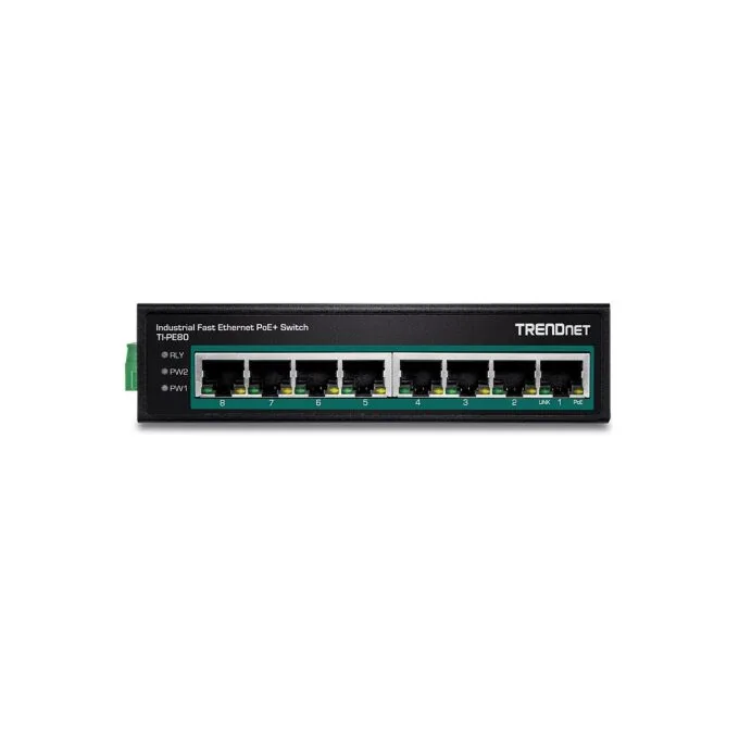 TRENDnet TI-PE80 Industrial Fast Ethernet PoE+ DIN-Rail Switch 8-Port — image 3