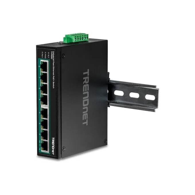 TRENDnet TI-PE80 Industrial Fast Ethernet PoE+ DIN-Rail Switch 8-Port — image 7